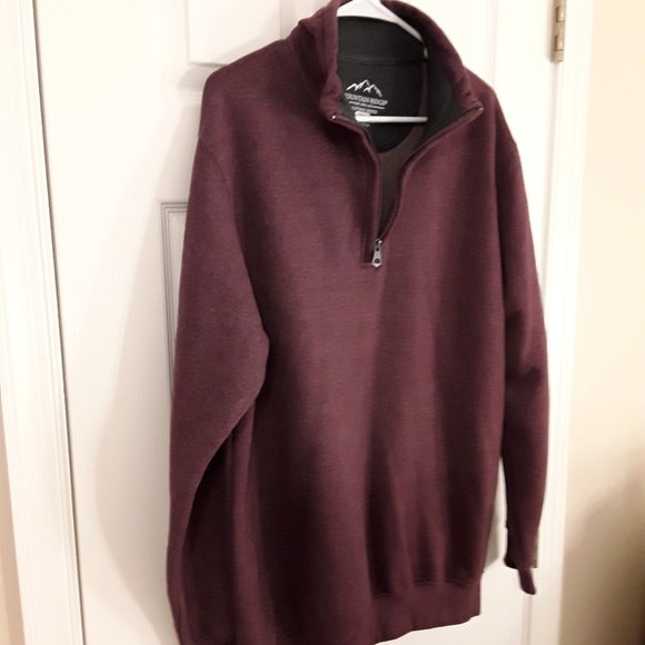 Mountain Ridge Mens 1/4 Zip Pullover sweatshirt AL maroon never worn - Picture 4 of 9